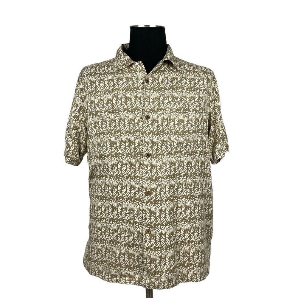 Island Republic 100% Silk Beachy Short‎ Sleeve Button Down Shirt - Men’s XL